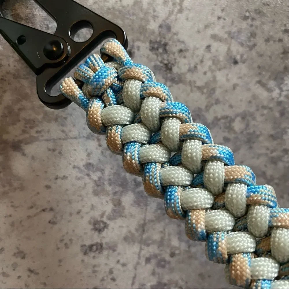 Paracord Keychain NEW Handmade USA North Carolina Blue Gray Sporty
